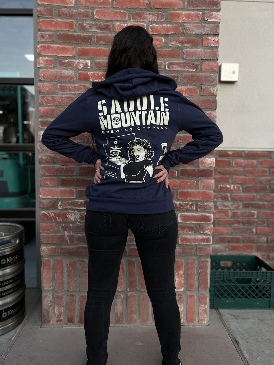 Pinup Girl Zip Hoodie Navy Goodfellas Merch