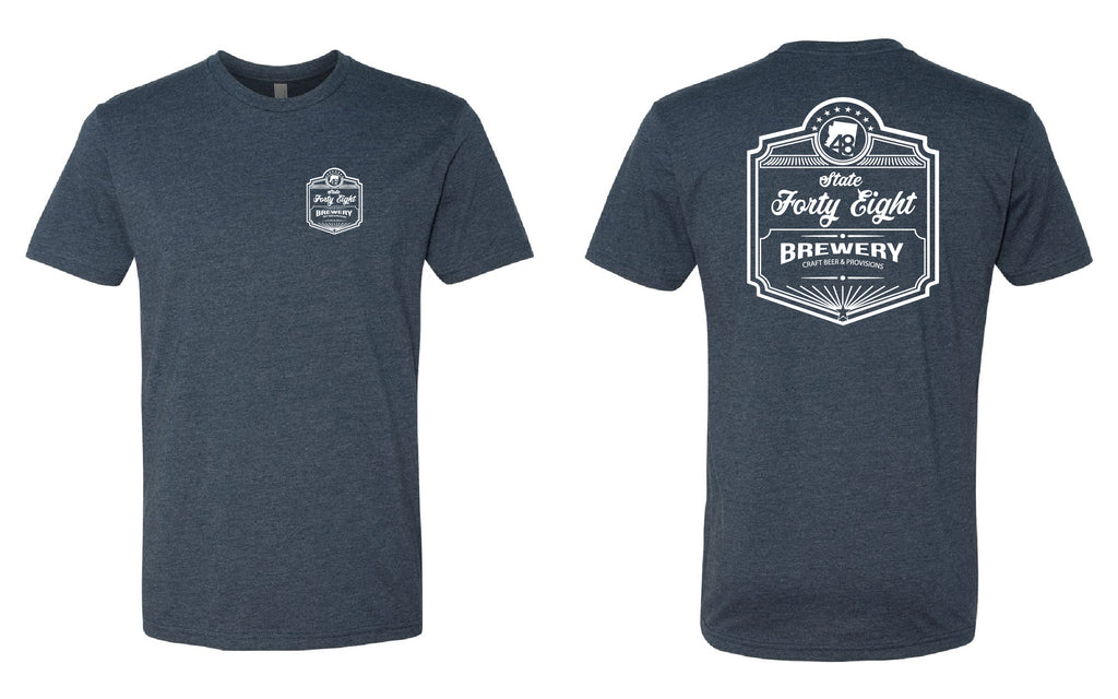State 48 Classic Brewery Unisex Tee (Navy-White)