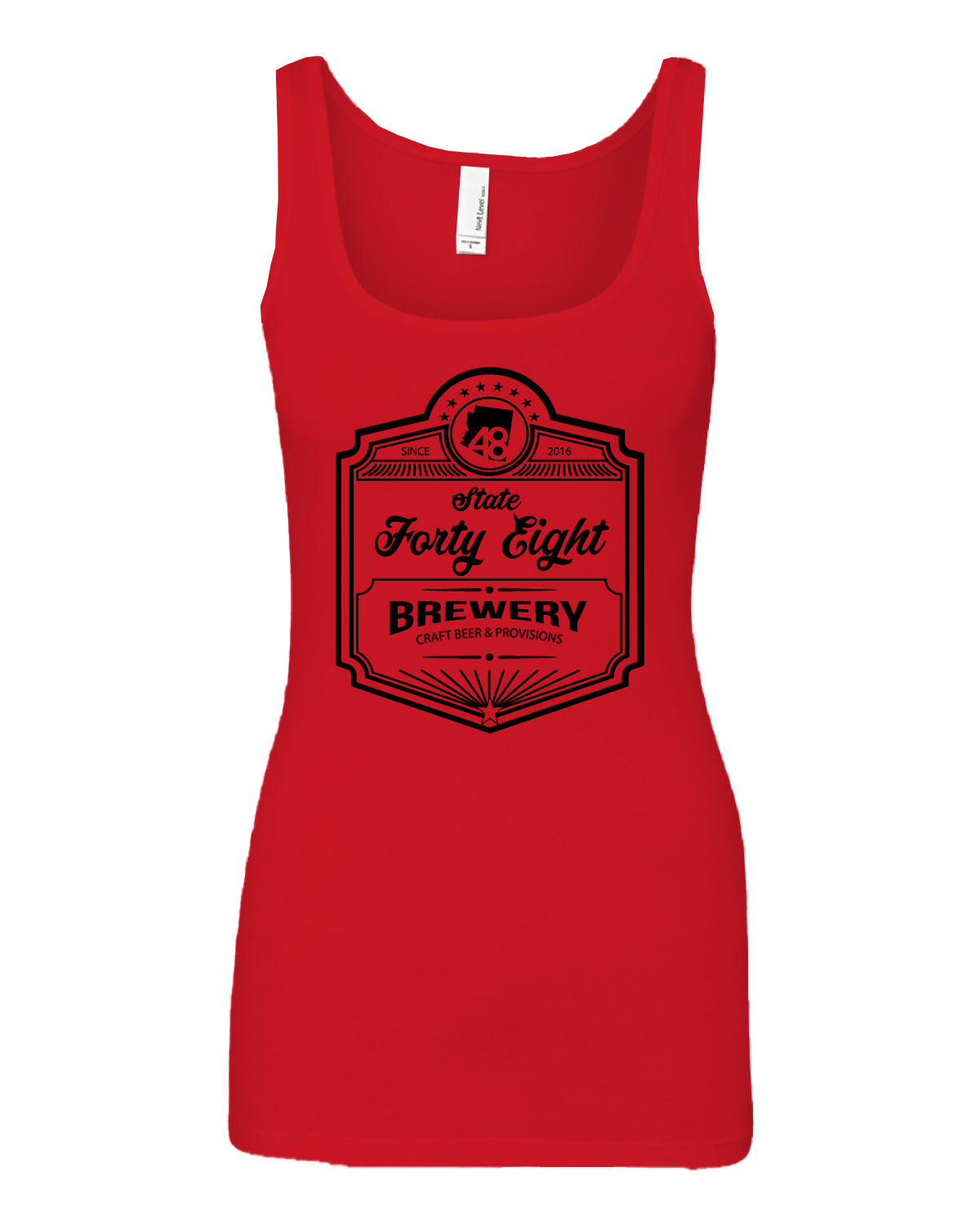 State 48 Classic Brewery Ladies Tank Top (Red)