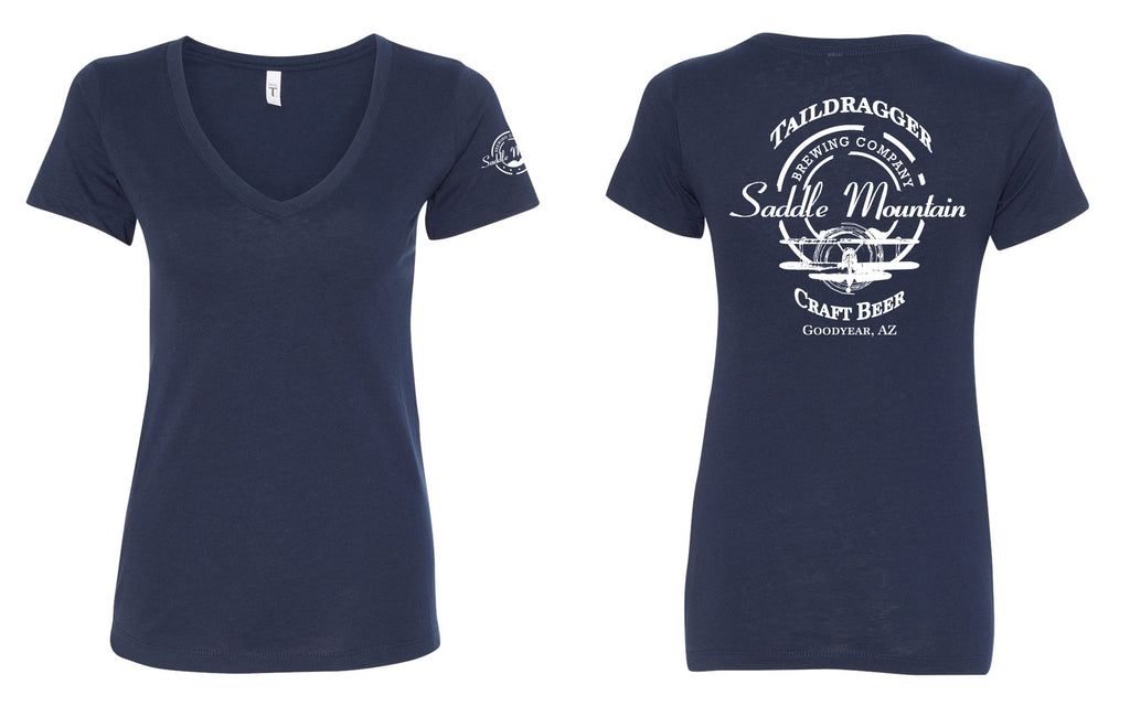 Taildragger Women's V-Neck Tee (Navy)